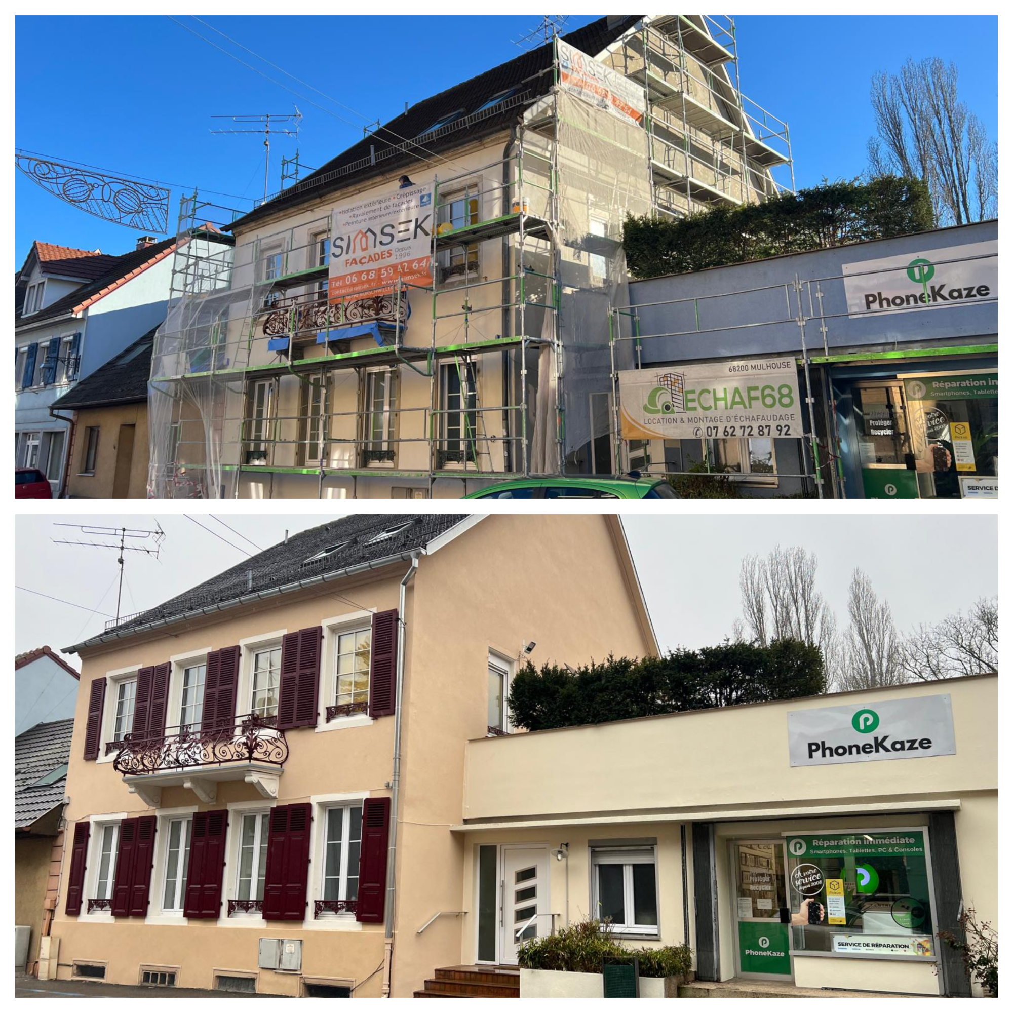 Rénovation de façade d&#8217;un immeuble sur Altkirch Kingersheim