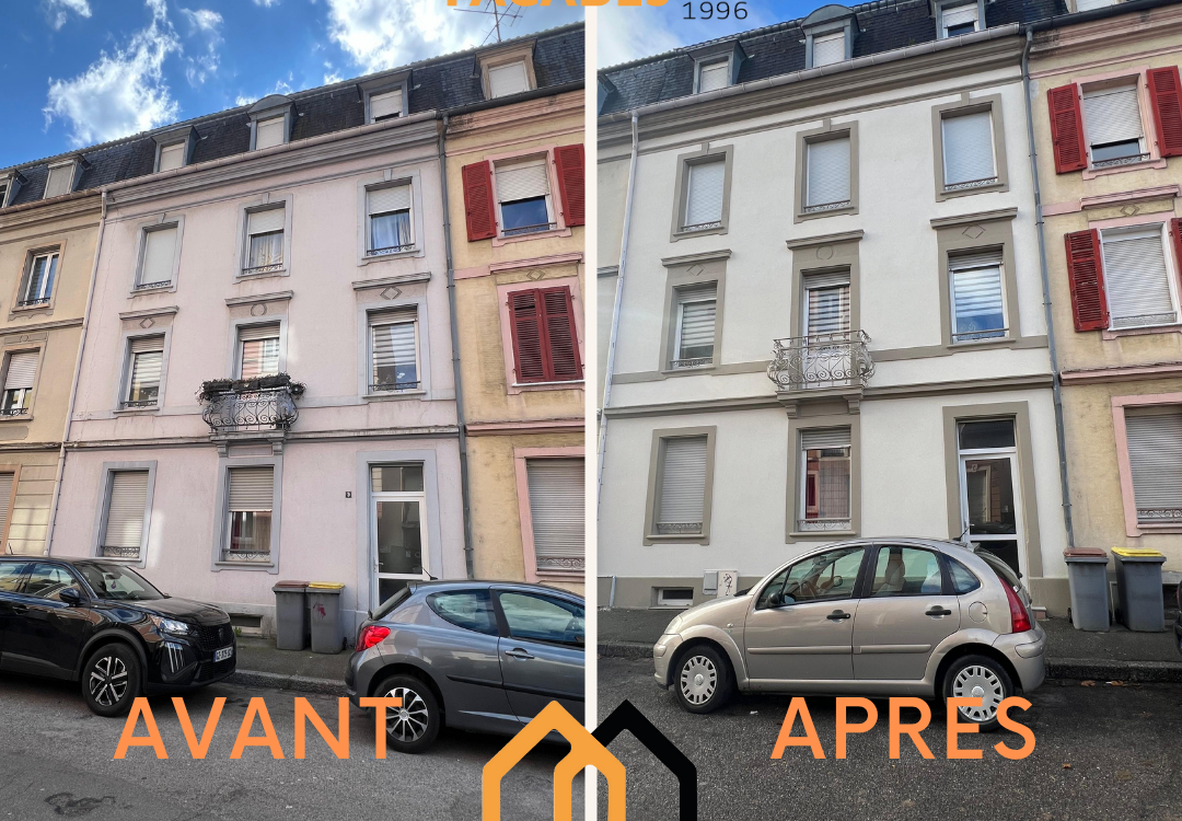 PEINTURE EXTERIEURE MULHOUSE SIMSEKFACADES 1080X750 | Simsek Façades Peinture minérale extérieure — Petit immeuble à Mulhouse Riedisheim