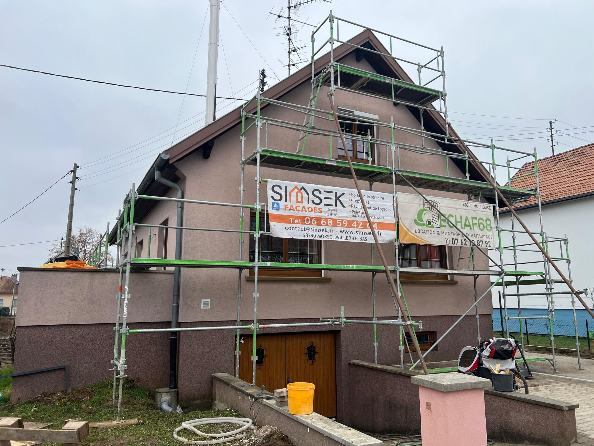 Isolation ext&eacute;rieure des murs d&rsquo;une maison individuelle &agrave; Ruelisheim (68270) Belfort 0